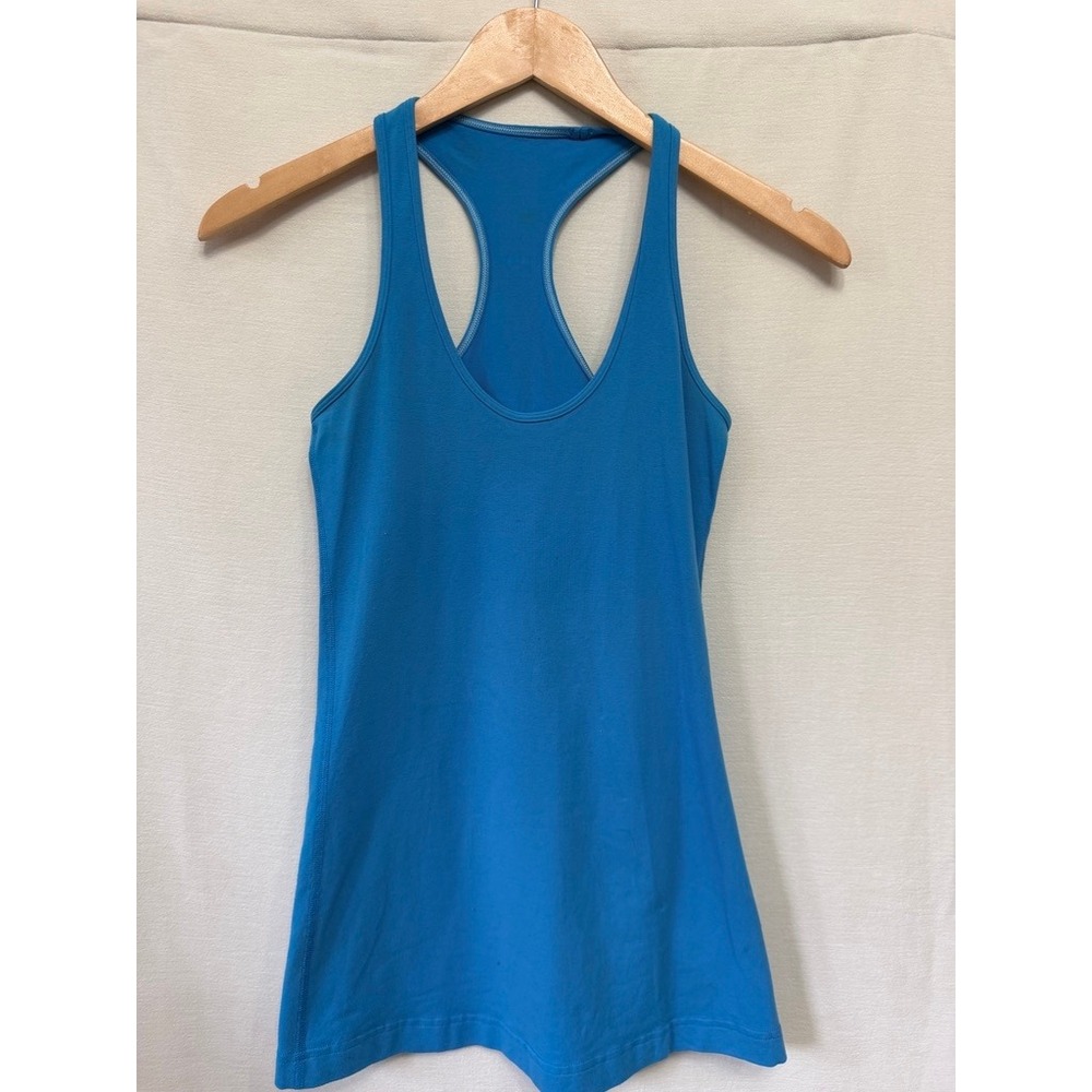 Lululemon Womens Tank Top Blue Racerback‎ Scoop Neck Activewear Yoga Athletic 4
